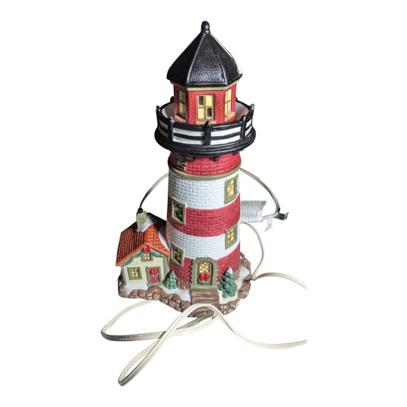 Santa's Workbench "Bayside Lighthouse" Lighted Christmas Village Great Condition - Picture 3 of 9